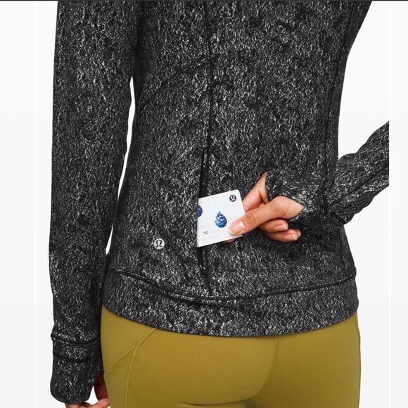 Lululemon Outrun the Elements 1/2 Zip in Misted Jacquard Black White - Picture 14 of 15